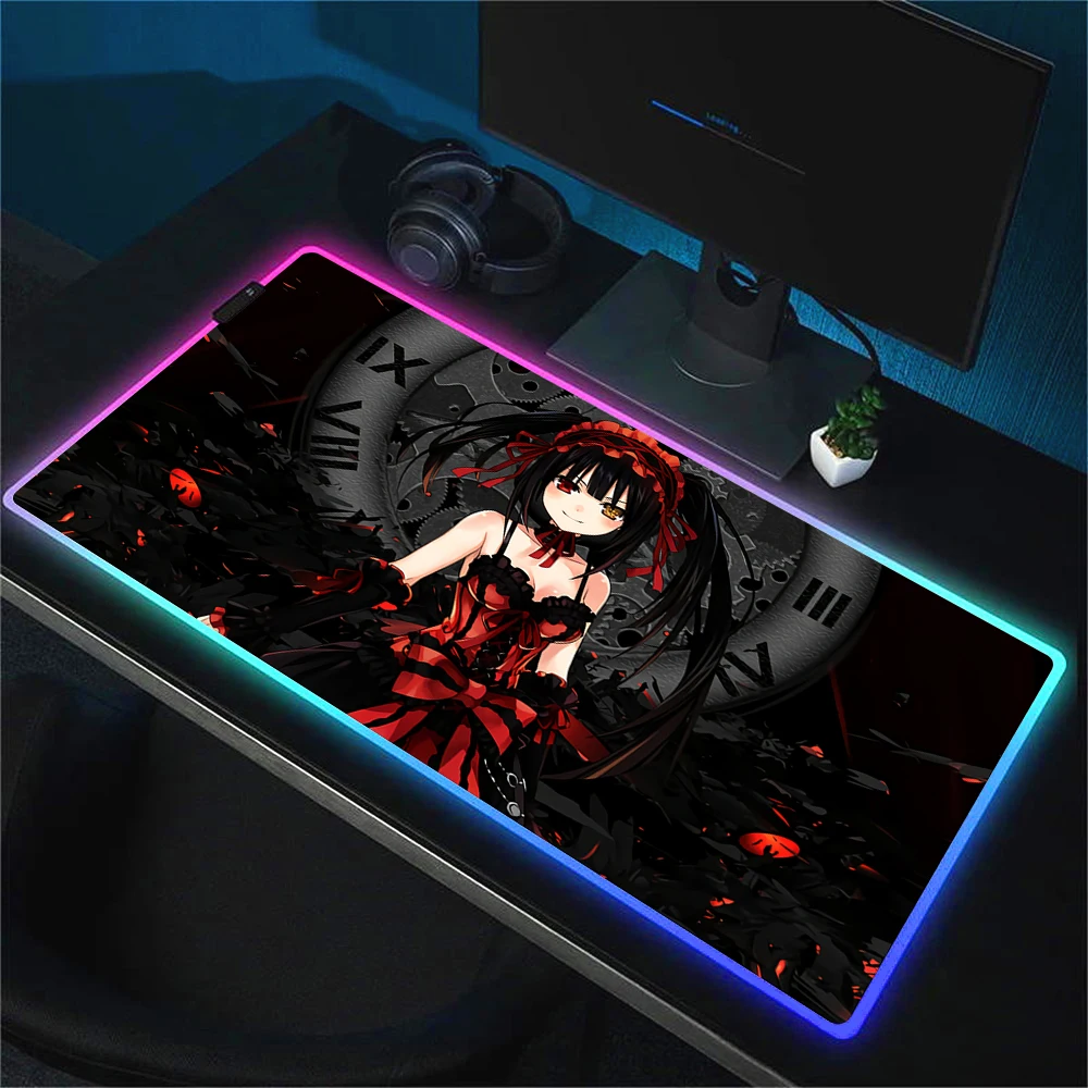 Anime Mouse Pad Gamer XXL Keyboard Table Mat RGB Edge Lolita Anime Girl Trio Multi Scene Office Gaming Home Desk Mat