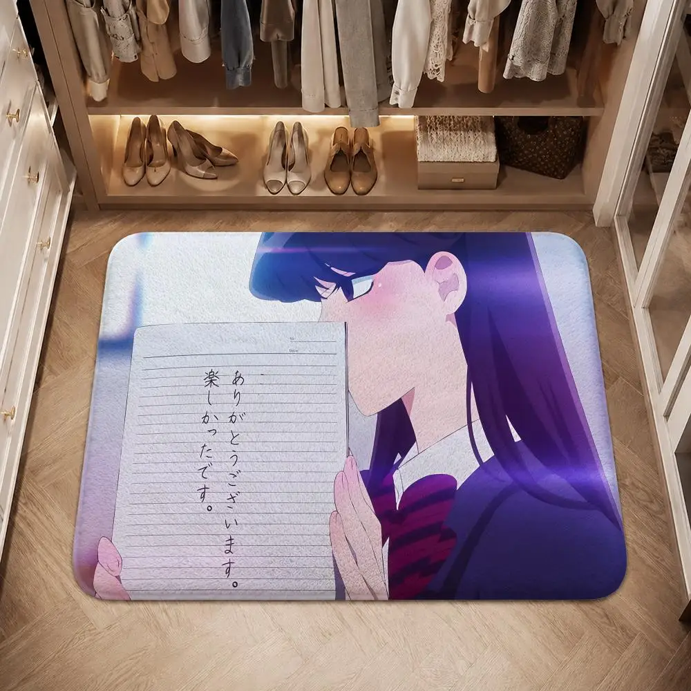 Komi Can't Communicate Floor Mat Flannel Non-Slip Washable Soft Absorbent Rug For Bathroom Kitchen Bedroom Home Decor