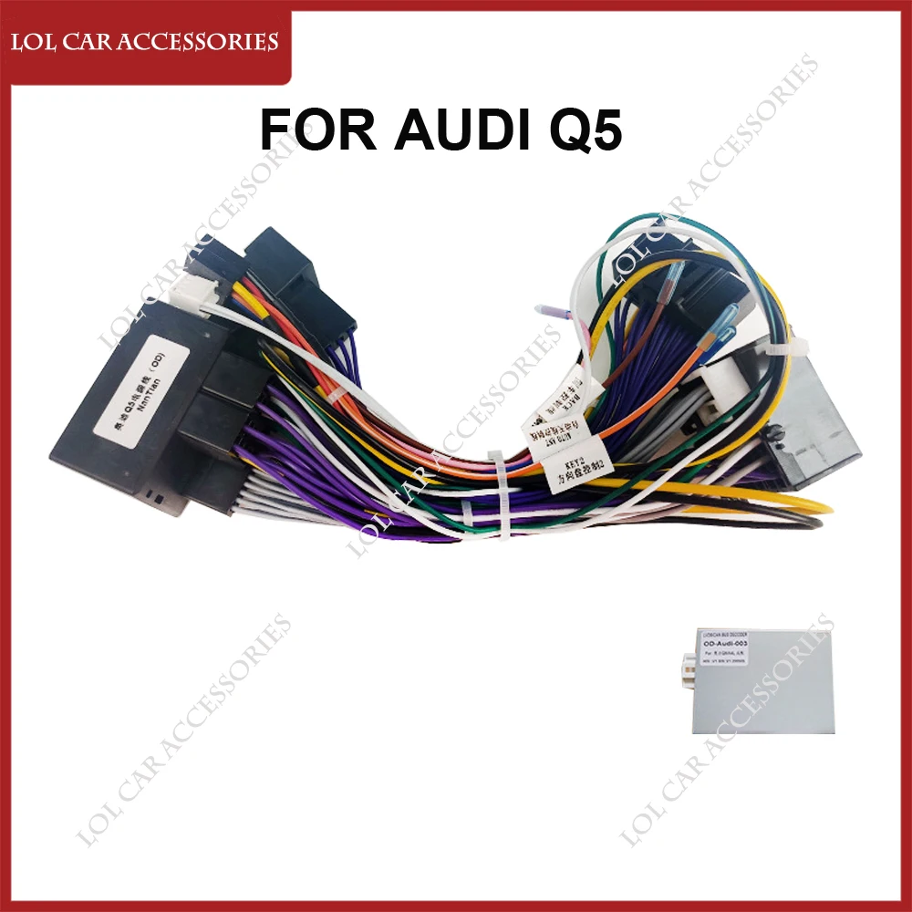 For Audi Q5 A4L 2011-2015 Car Radio Android Player Panel Frame Power Cable With LVDS Canbus Wiring Harness