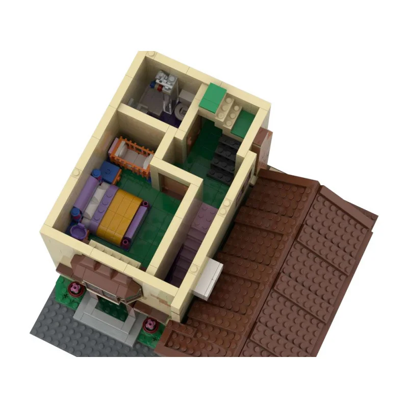 MOC Modular Springfield Elementary School Model Set Springfields Church Buildings Blocks Tavern Bricks Education Toys Kid Gifts
