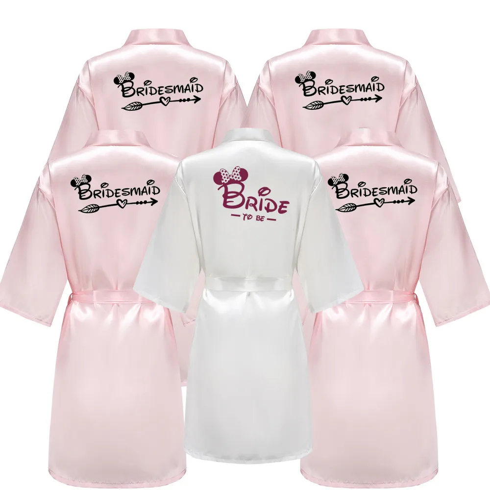 BRIDESMAID Women Wedding Satin Dressing Gown Personalized Bathobe Bridal Party Robes Bridesmaid Robes gift Team Bride