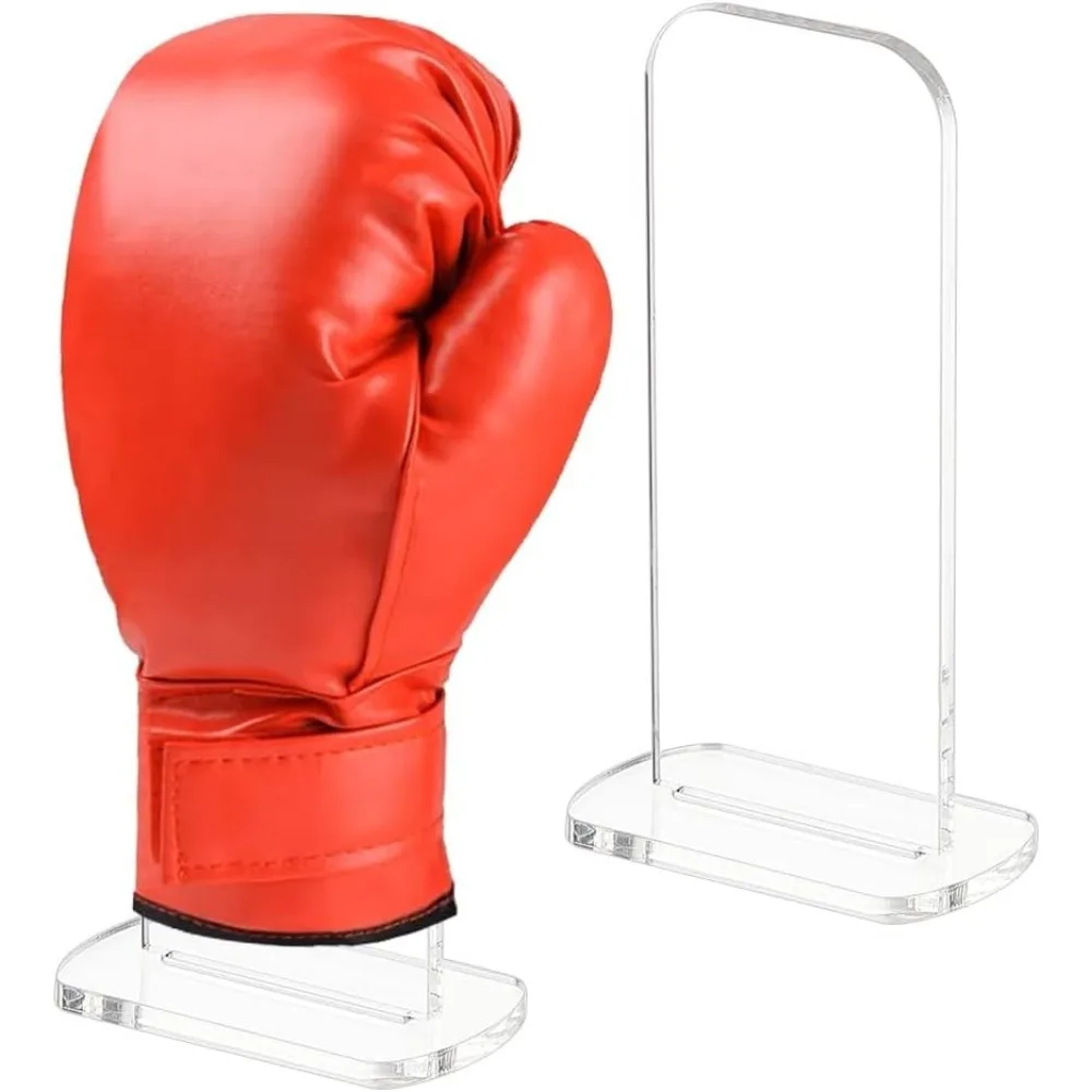 2 Pcs Boxing Glove Display Stand 3.1x1.9x5.9inch Clear Acrylic Boxing Glove Stand Vertical Boxing Glove Display Stand Baseball