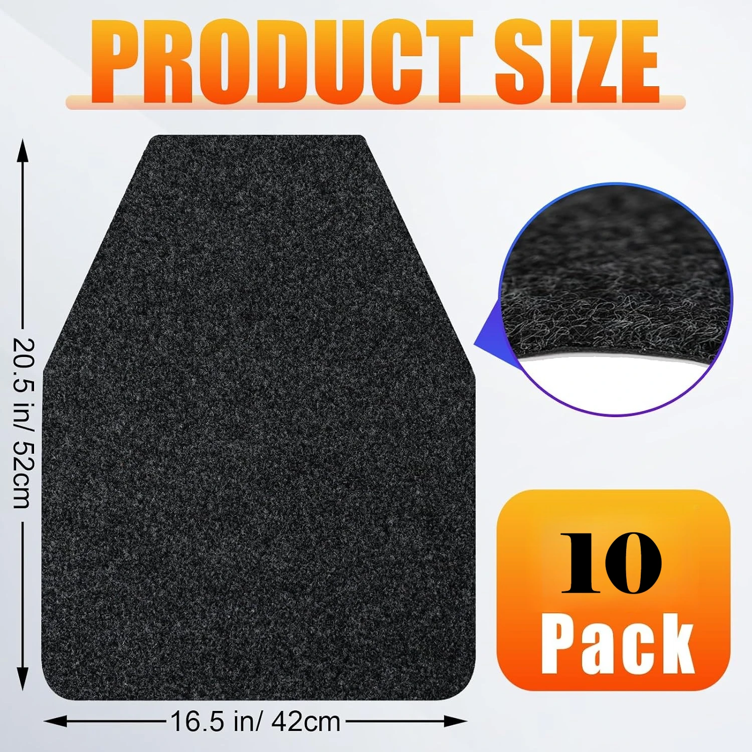 Large Commercial Urinal Pads 10 PCS 20.5x16.5 Non-Slip Rubber Backing Thick Durable for Home Schools Offices