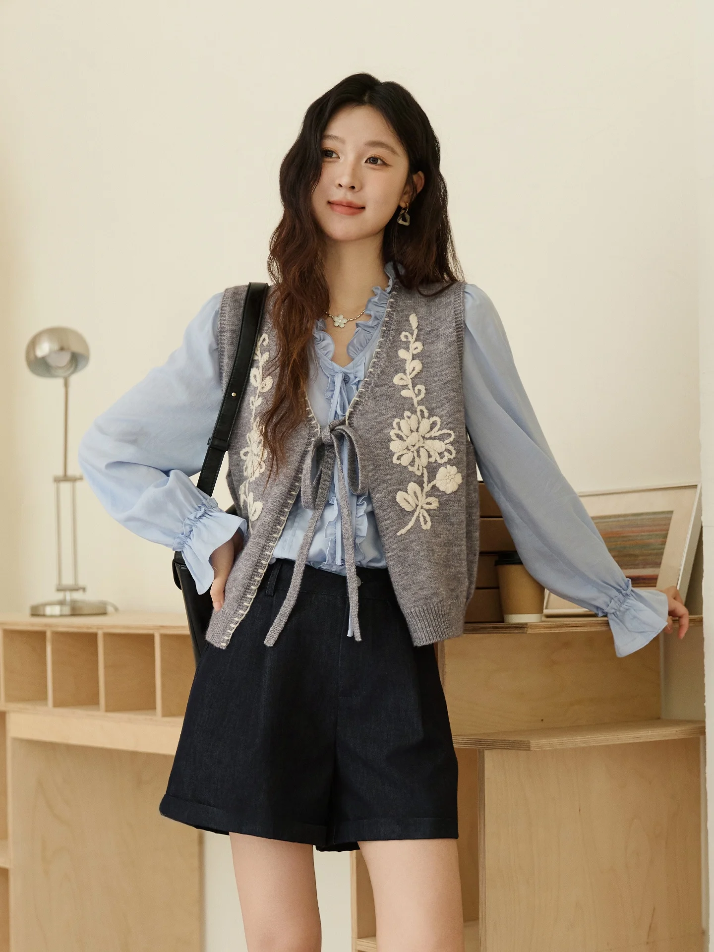 

Свободный вязаный жилет-свитер ort V-Ne, осень-зима 2022, новинка Sle, универсальная утягивающая верхняя одежда для женщин от Mysterious ow