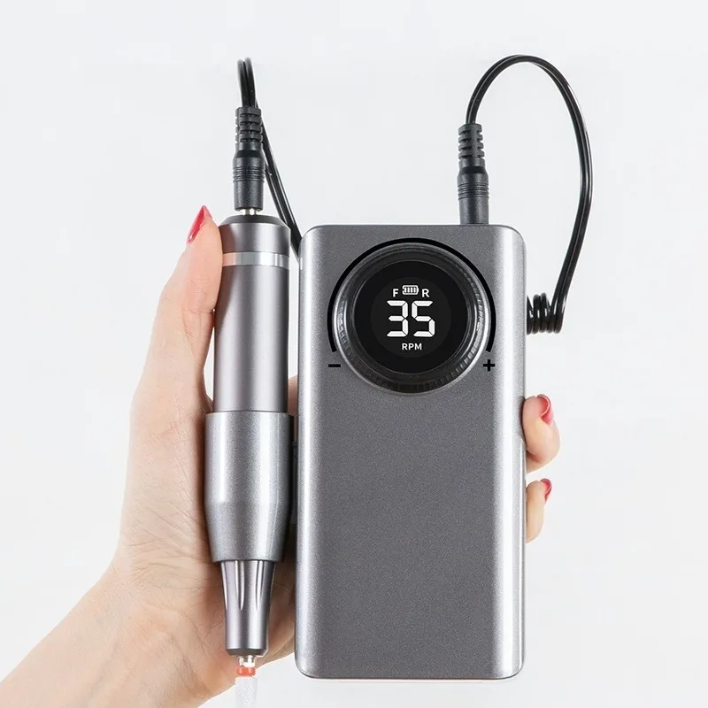 USB Rechargeable Nail Drill Pen Digital Display High Speed Quiet Portable Nail Polishing Remover Manicure Tool