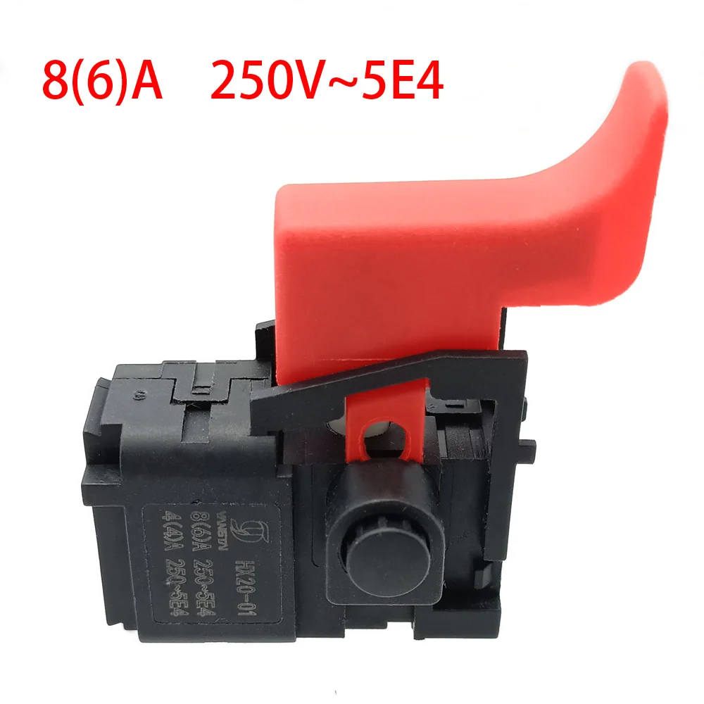 

1PCS 8 (6) A 250V~5E4 with lock diameter 9mm speed control button switch 120/130/165/166 rig accessory switch for Bosch 20