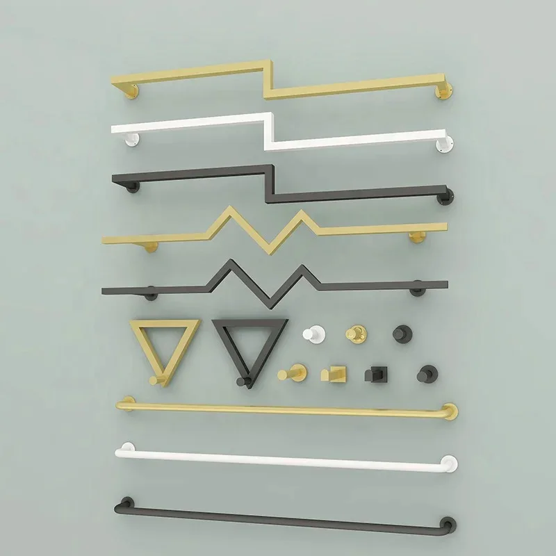 custom.New Style Stainless Steel Wall Coat Hanger Gold Wall Mounted Clothes Hanger Clothes Display Rack Clothes Shop