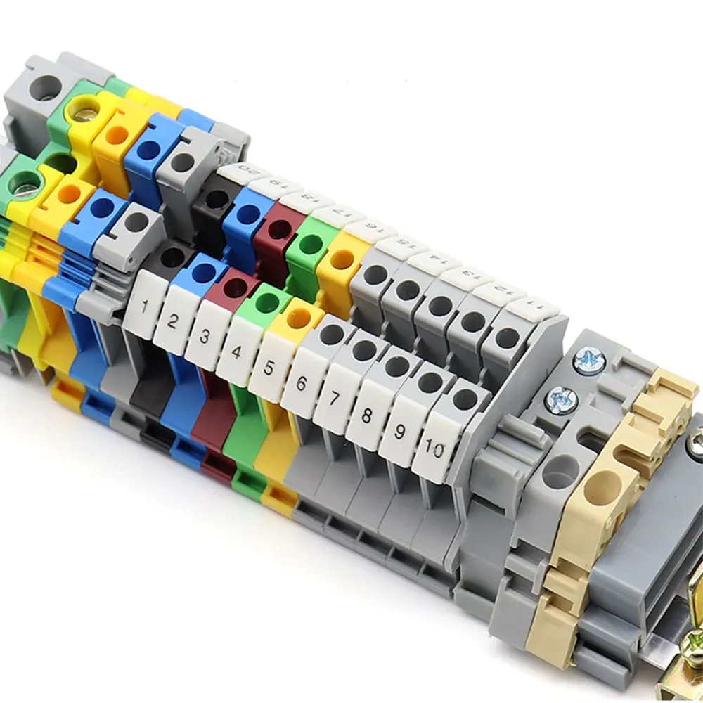 4PCS Terminal Connector UK-2.5/3/5 Wire Electrical Screw Cable Din Rail Terminal Blocks Strip Power Distribution Block Eletrico