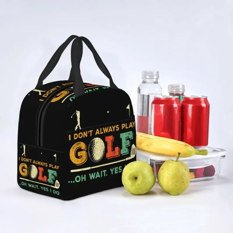 Funny Golf Quote Insulated Lunch Bag for Camping Travel Reusable Cooler Thermal Lunch Box Women Kids Food Container Tote Bags