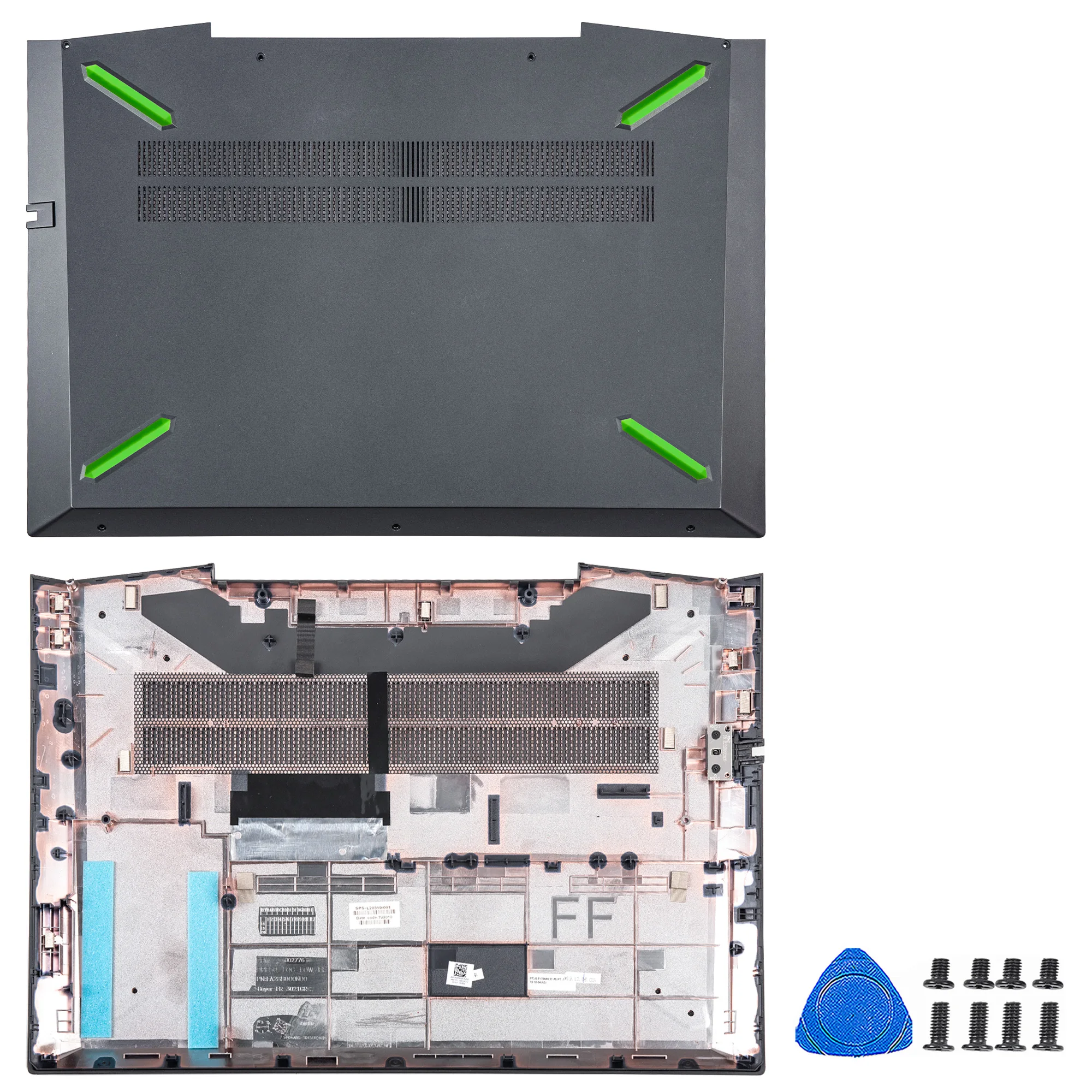 Imagem -05 - Lcd Tampa Traseira para hp Pavilhão Moldura Frontal Caixa Inferior Reparação Substituir Palmrest Dobradiças Verde 15-cx Tpn-c133