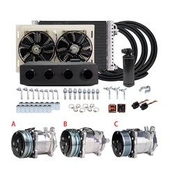 Universal 12V 24V A/C Air Conditioning Evaporator kit for Muscle Car Truck Van Tractor Digger Motorhome Conditioner