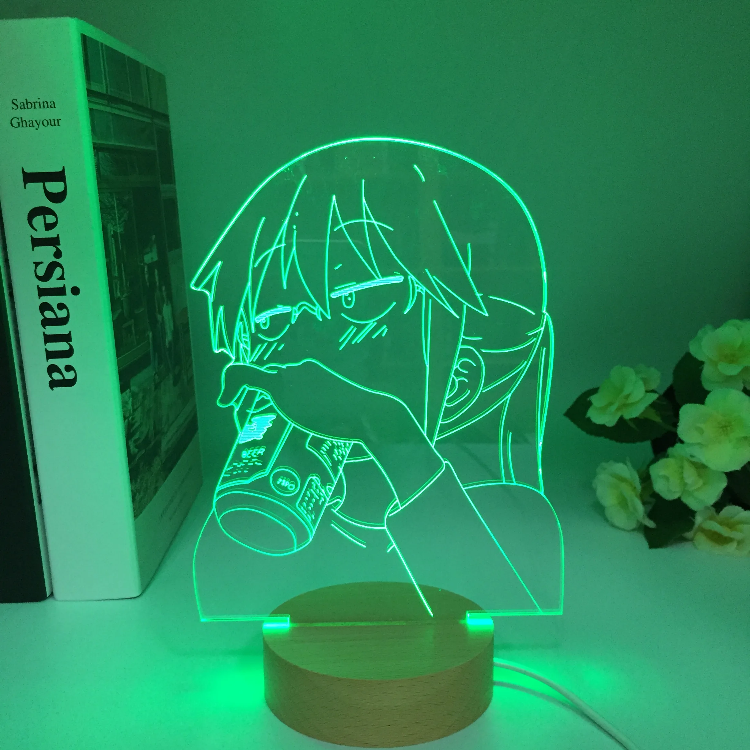 Wooden Miss Kobayashi\'s Dragon Maid Figure Kobayashi LED Night Light for Bedroom Decoration Birthday Gift Lamp Manga 3D Light