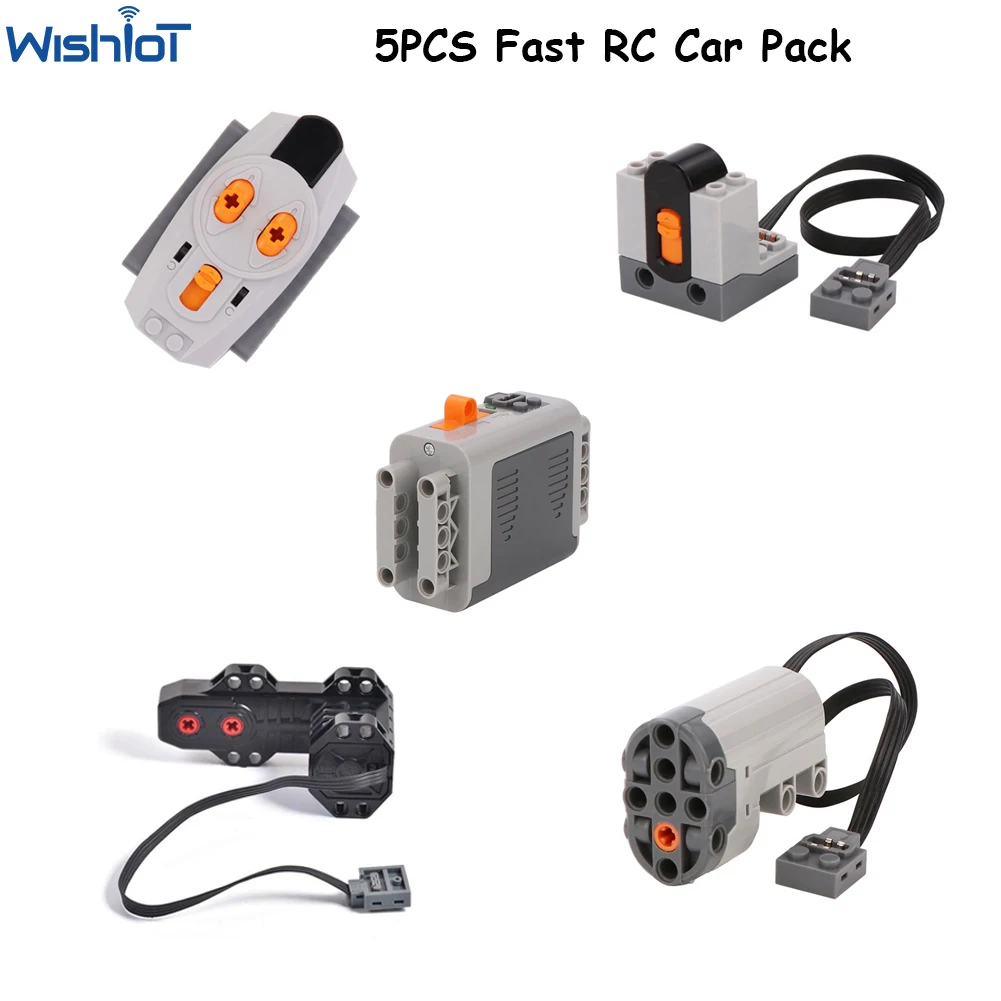 

5PCS MOC Buggy Motor Set 5292 Fast RC Car Pack IR Remote Control Receiver 8885 Battery Box 8881 Servo Motor 88004 Power Function