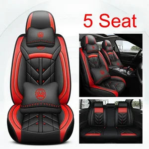 Universal PU leather car seat cover, full coverage, kia river, BMW G20, Hyundai kona, Renault Scenic 2, Hilux, car accessories 12 Main Sales Hilux Bank Cover - №7