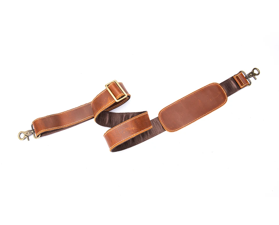 WESTAL Crazy Horse Leather Vintage Shoulder Straps Adjustable Men's Satchel Straps Metal Man Women's Satchel Straps