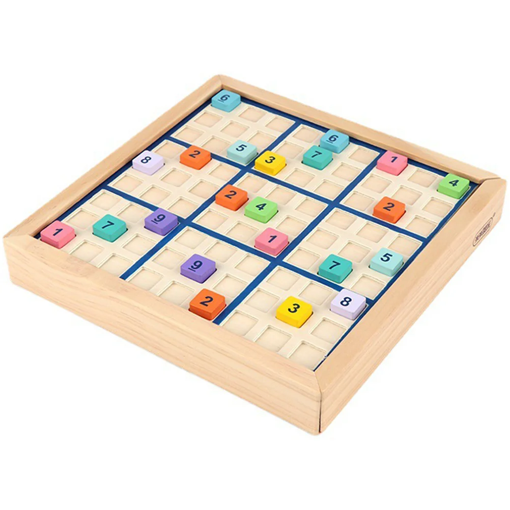 Childrens Toys Game Chess Kid Sudoku Plaything Checkerboard Kids Nine Grids Wood Training Tool