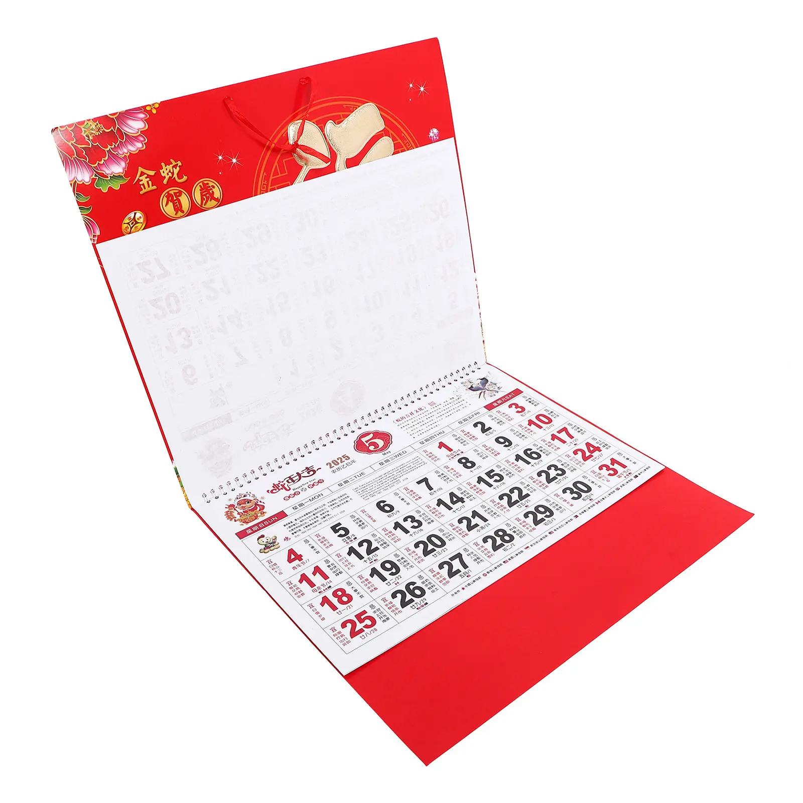 

2025 Snake Year Chinese New Year Hanging Calendar Exquisite Lunar Wall Decor Keepsake Holiday Planning Daily Monthly