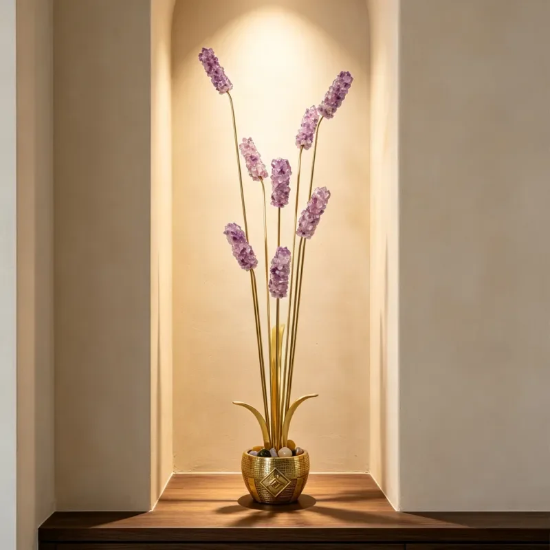 New Chinese amethyst brass ornament porch TV cabinet wall cage decoration handicrafts living room aesthetic decoration