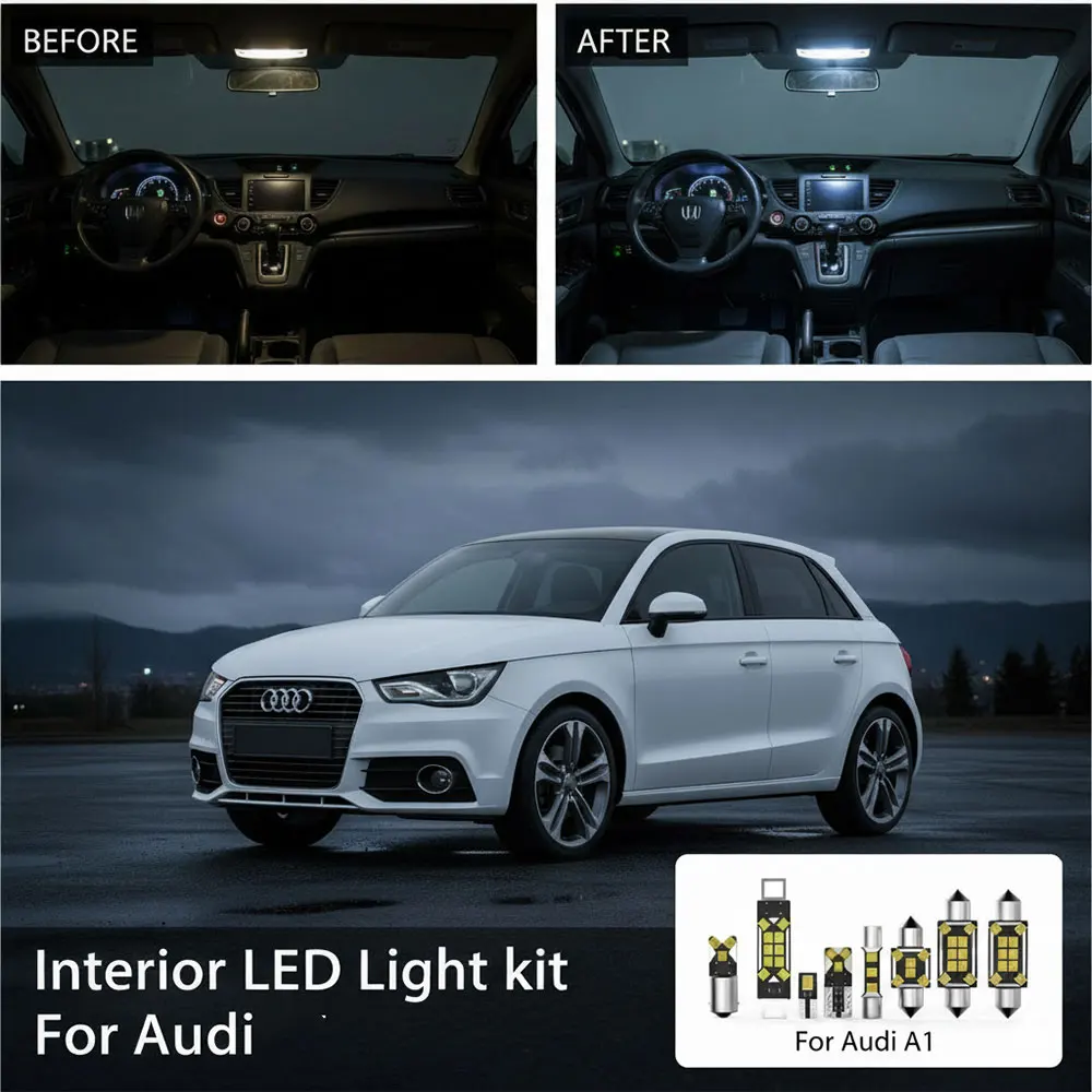 For AUdi A1 A2 8X 8Z 2000 2003 2005 2006 2008 2010 2012 2013 2015 2018 Car Interior Light LED Canbus Lamp