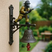 Firemen Halloween Witch Bell retro Metal Welcome Doorbell Shopkeeper Bell Home Entrance Door Wall Mount Spooky Decorative Bell