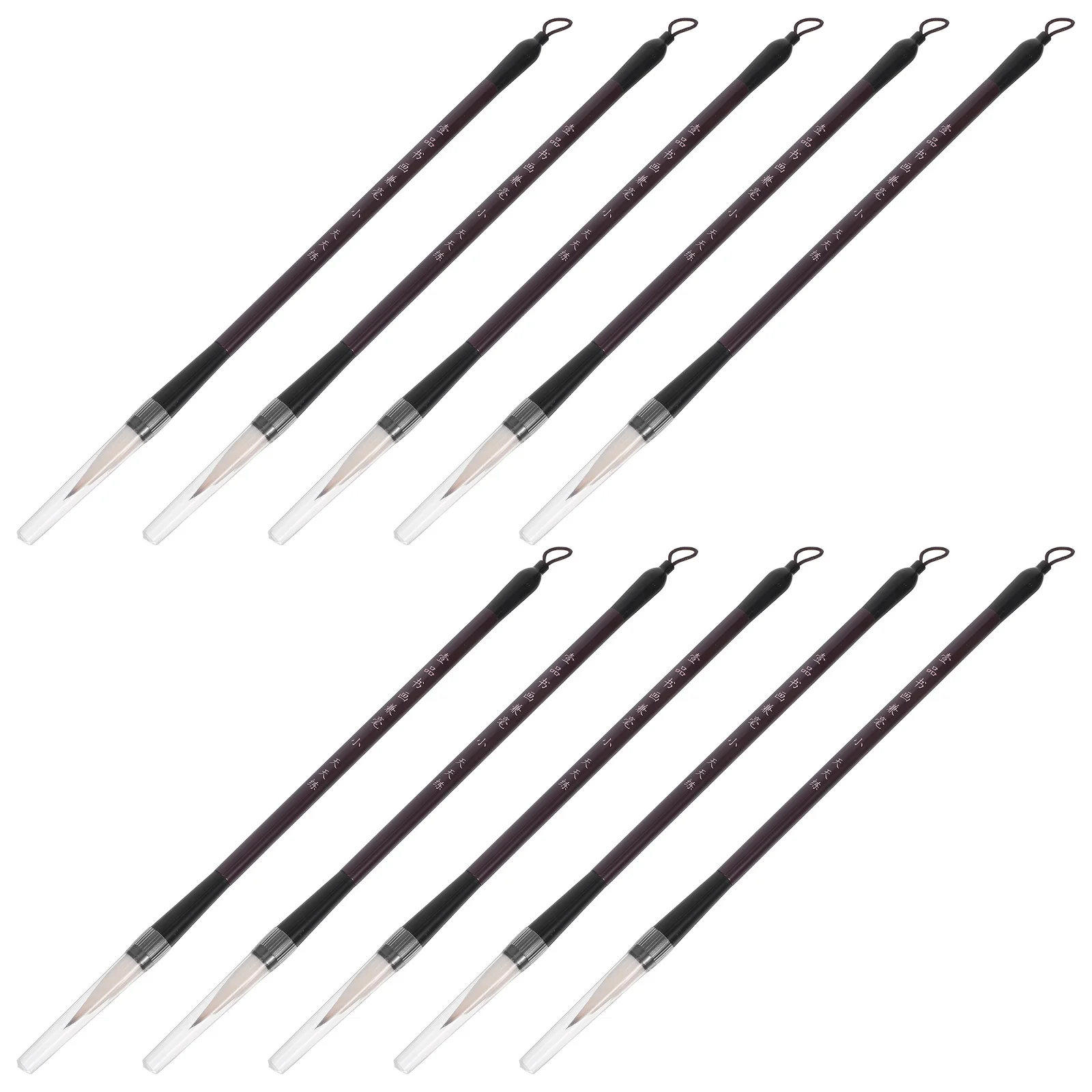 10 قطع من فرش الخط الصيني، مجموعة ممارسة بمقبض خشبي ناعم للطلاب المبتدئين في رسم الخط #1