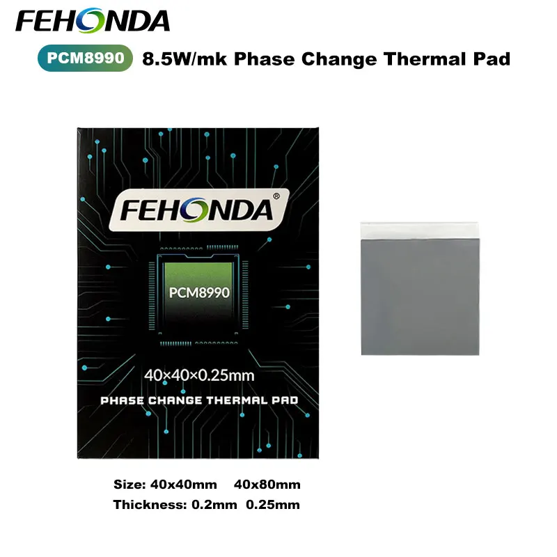 

FEHONDA PCM8990 Phase Change Thermal Pad 8.5W/mk Heatsink Cooling Thermal Pad for CPU GPU Phase Change Pad Thickness 0.25mm