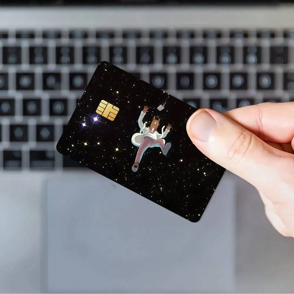 Cartoon B-boJack H-horseman cool Bank Credit Cards Bus Pass Stickers Cool Decoration Waterproof 4PCS Card