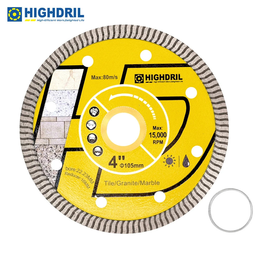 HIGHDRIL S-Ripple Diamond Saw Blades Cutting Disc Wheel Turbo For Porcelain Ceramic Tile Marble Granite Angle Grinder Ultrathin