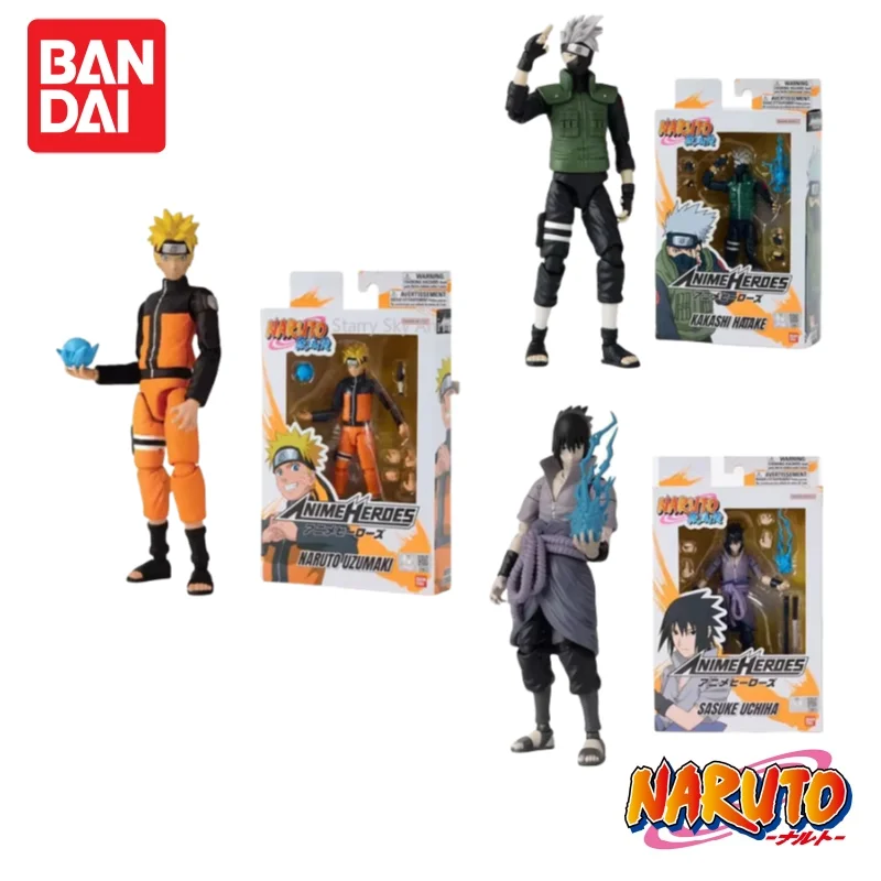 En Stock Original Bandai Naruto Uzumaki Naruto Uchiha Sasuke Hatake Kakashi articulaciones figura de acción móvil Anime modelo juguetes regalos