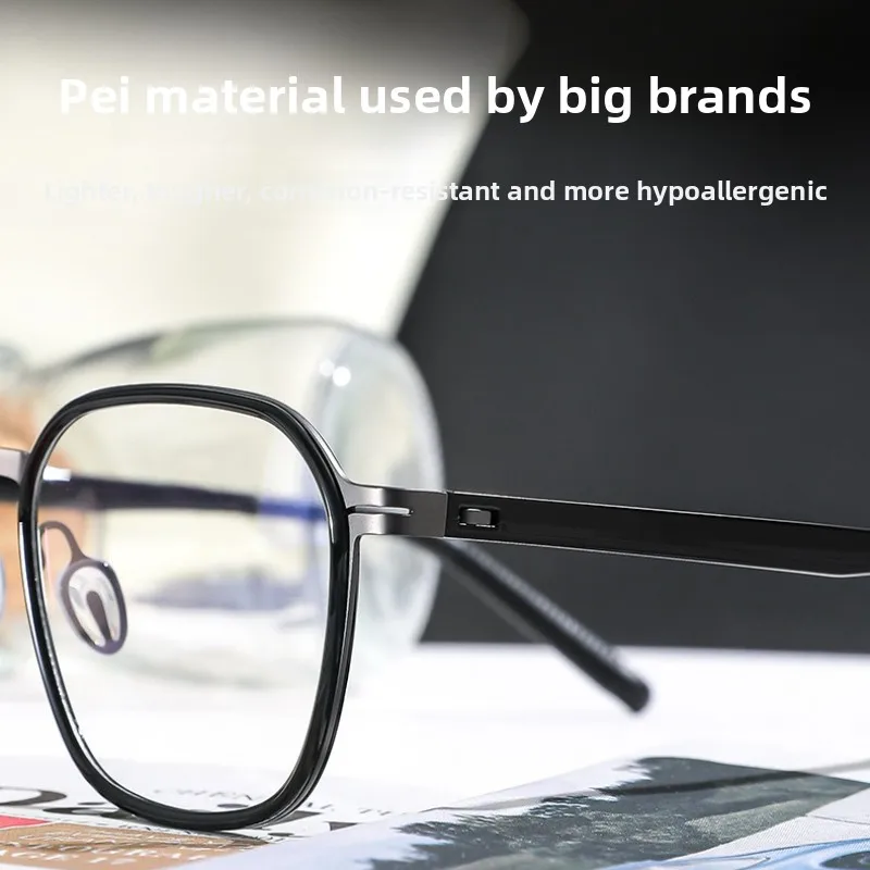 نظارات ريترو ممتازة، إطار Diopter TR90 عالي الديوبتر للرجال، إطار كامل خفيف الوزن 10 جرام، تصحيح الرؤية على الطراز الواحد، مطلي IP