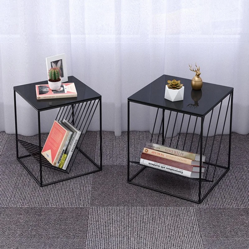 Table basse nordique table de chevet en fer forgé moderne simple carré