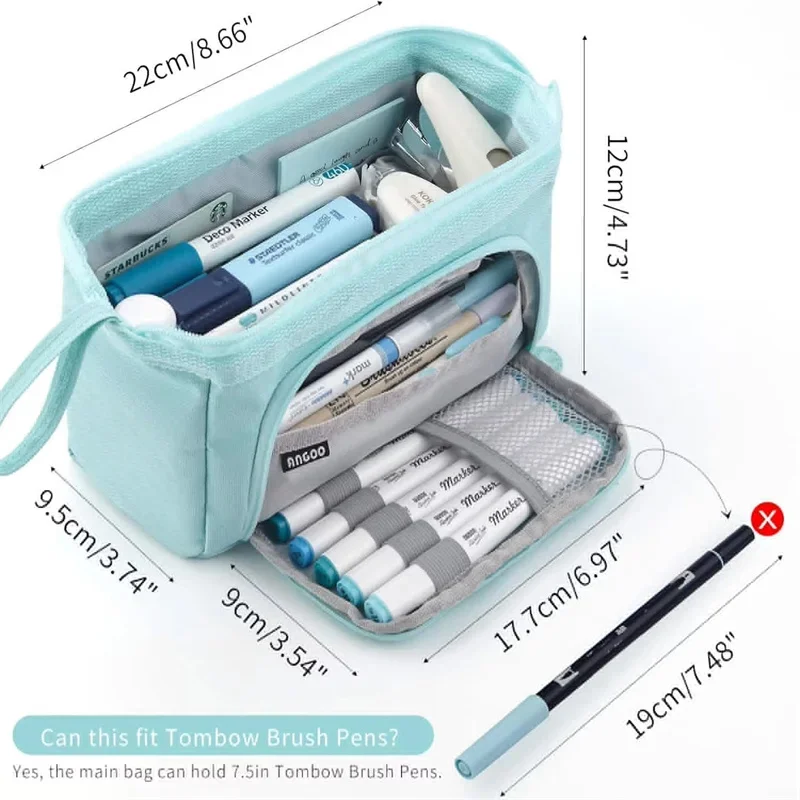 Large Capacity Pencil Case Cute Student Pencil Cases Big Pen Bag Case Storage Box Boy Girl Kid Office School Stationery Supplies