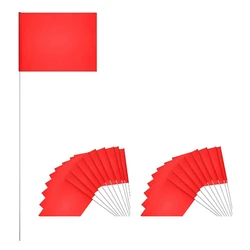 20Pcs Red Marking Flags For Lawn, Lawn Marking Landscape Flags, Yard Watering Flags, Non-Stick Irrigation Flags