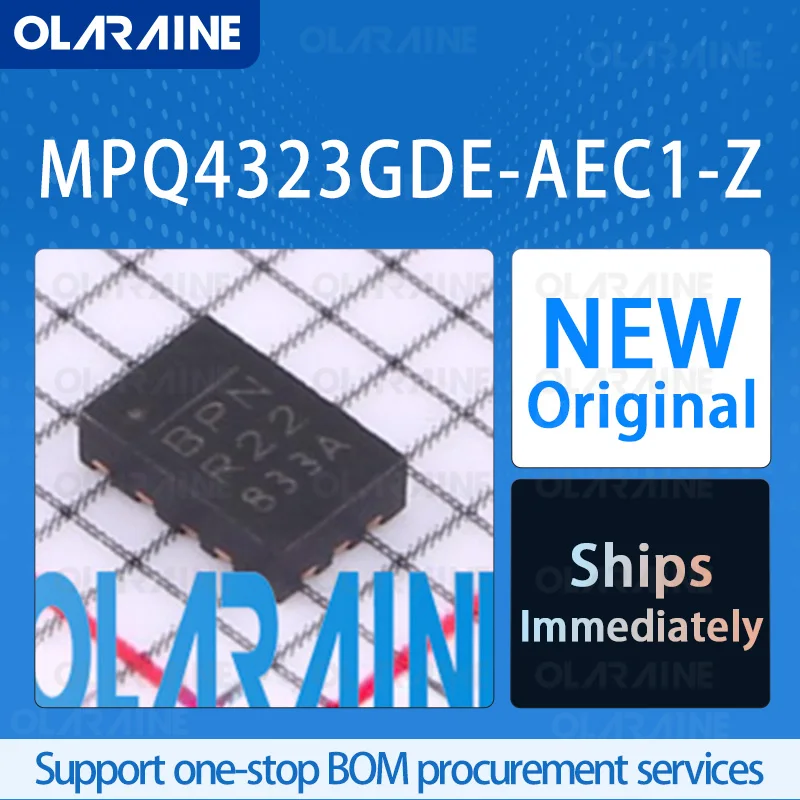 

1/5/10Pcs MPQ4323GDE-AEC1-Z QFN-12 original ic chip Switching regulators RoHS Output voltage 32.4 V Current 3 A 1 Output 12.2MHz