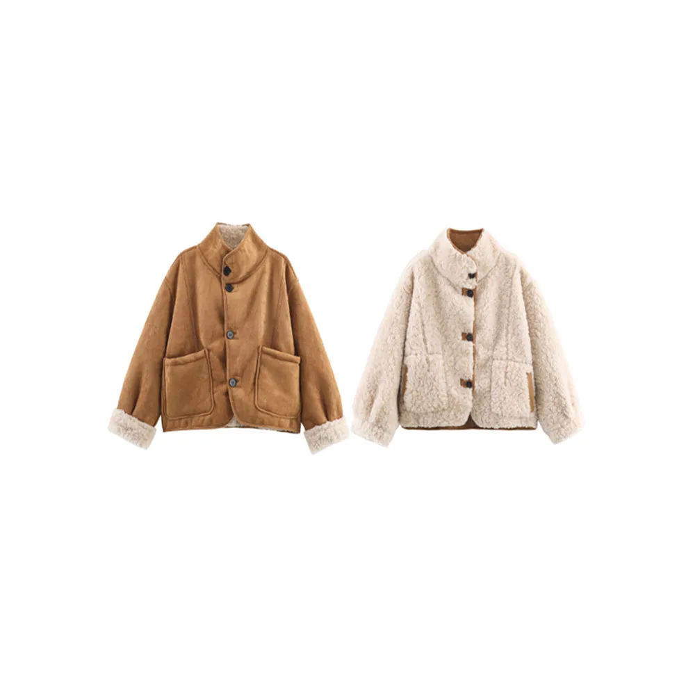 

Autumn and winter new women's fashion versatile double-sided jacket jacket