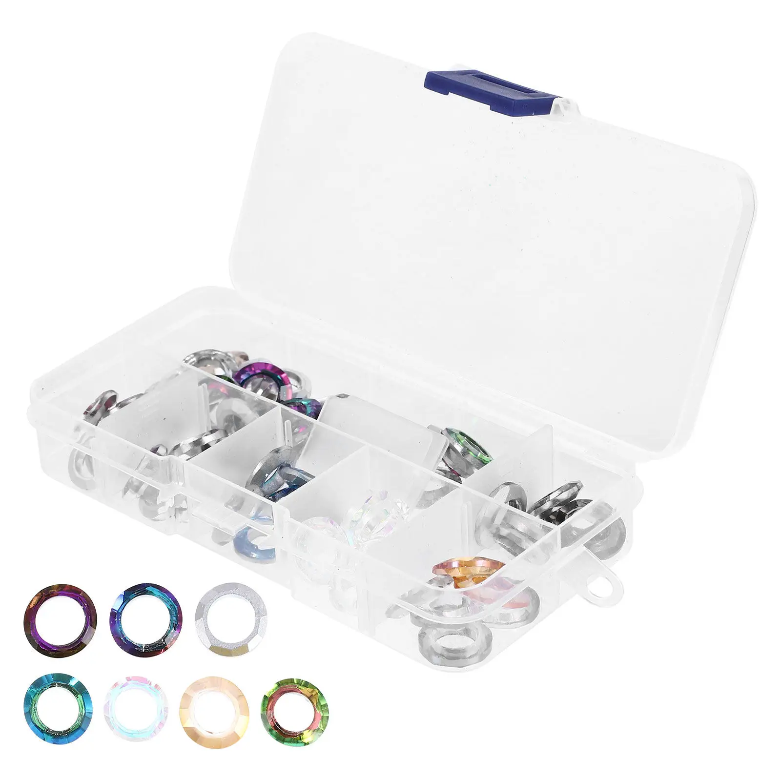 

1 Box Big Hole Round Glass Jump Rings for Jewelry Making DIY Crafts Earring Necklace Bracelet Pendant Charm Clothing Accessories