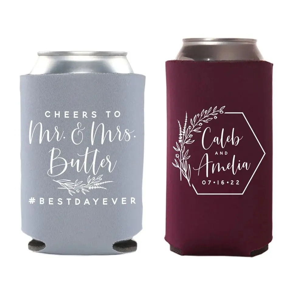 

Wedding Regular & Slim Can Cooler Package #149RS - Cheers to The Mr and Mrs - Custom - Wedding Favor Package, Wedding Favor, Par