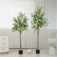 Artificial Olive Tree 4/5/6 FT Tall Artificial Plant With Fruit Halloween Christmas Decorations Olive Tree with Pot Room Decor