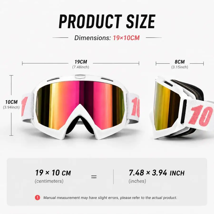 Motorcycle Dirt Bike Goggles Impact Resistant Lens UV Protection Flexible TPU Frame Adjustable Strap Outdoor Riding Eyewear
