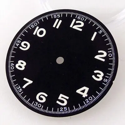 29mm Black Luminous Dial Fit Vintage Pilot Style NH35 NH36 2824 8215 movement