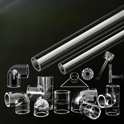 Fish tank transparent water pipe acrylic pipe bottom upper filter PVC three-way pipe inlet and outlet modification accessories