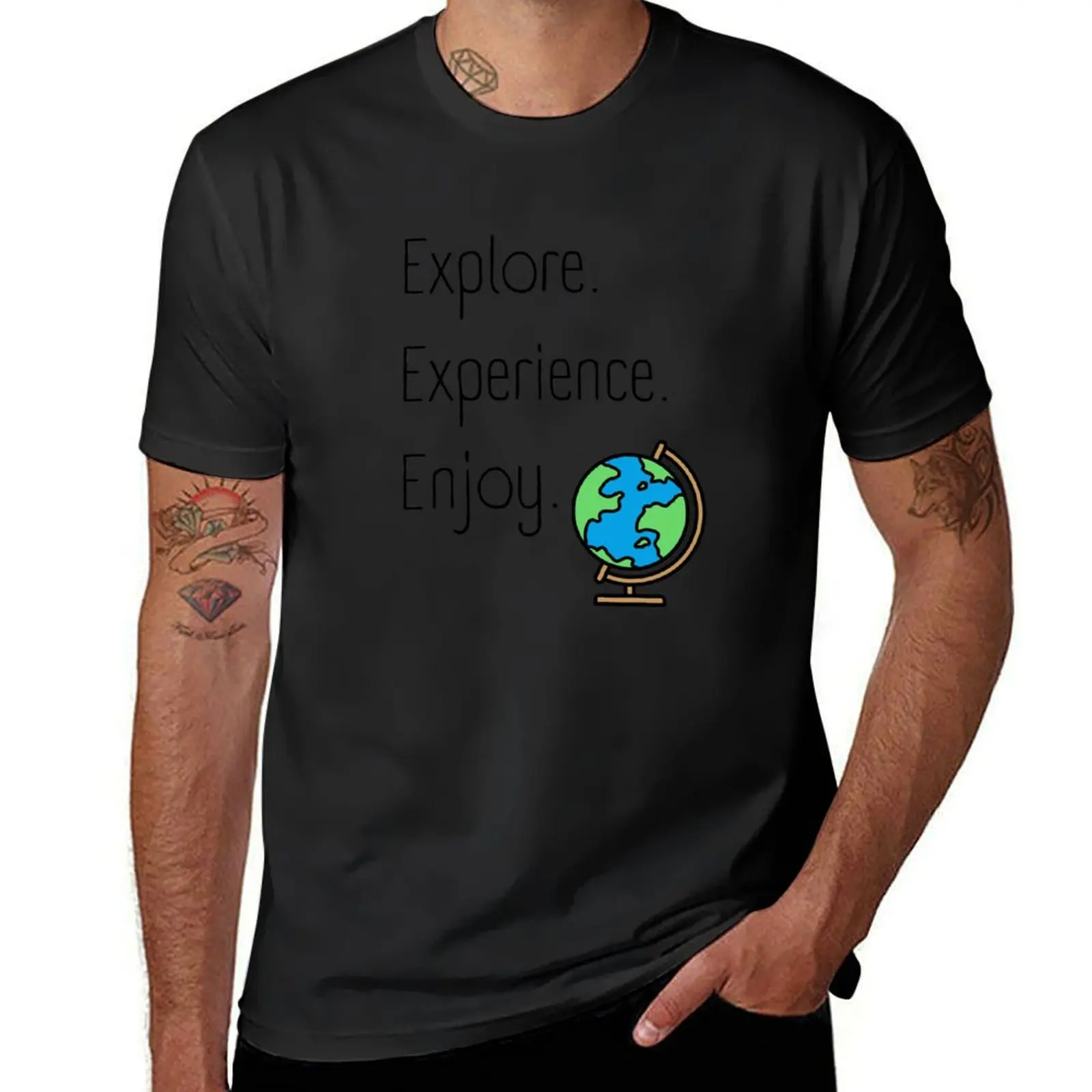 Explore. Experience. Enjoy. T-Shirt cute clothes oversized mens champion t shirts