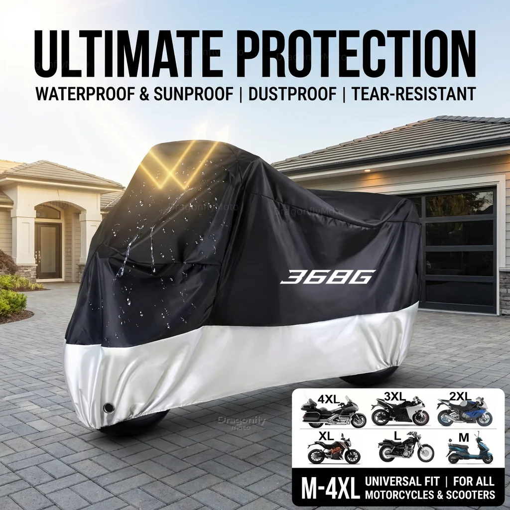 

For Zontes 368G Adventure 2025 2026 368 G Adv ZT368G All Season Motorcycle Cover Silver Black Waterproof Dustproof UV Protection
