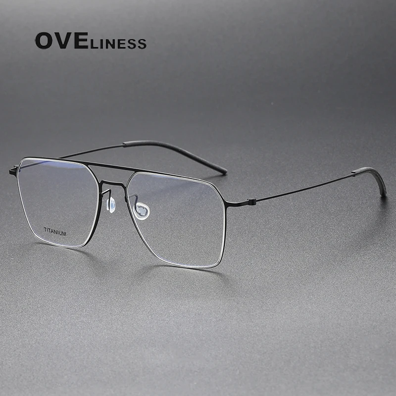 

2023 Pure Titanium Glasses Frame women Men Retro Vintage Square Prescription Eyeglasses frames Male Men's Myopia Optical Eyewear