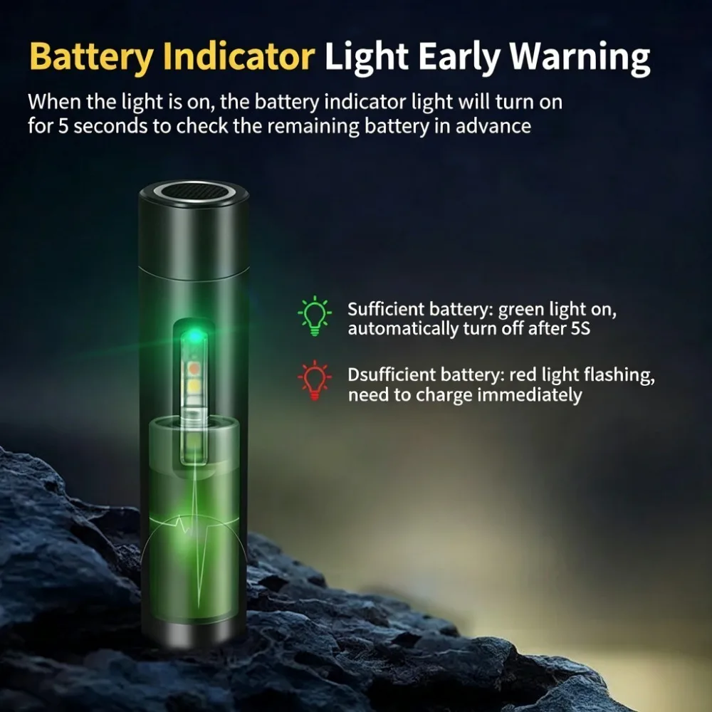 Portable Multifunctional Keychain Flashlight LED Rotatable Head Rechargeable Magnetic Mini Torch For Repair Camping Emergency
