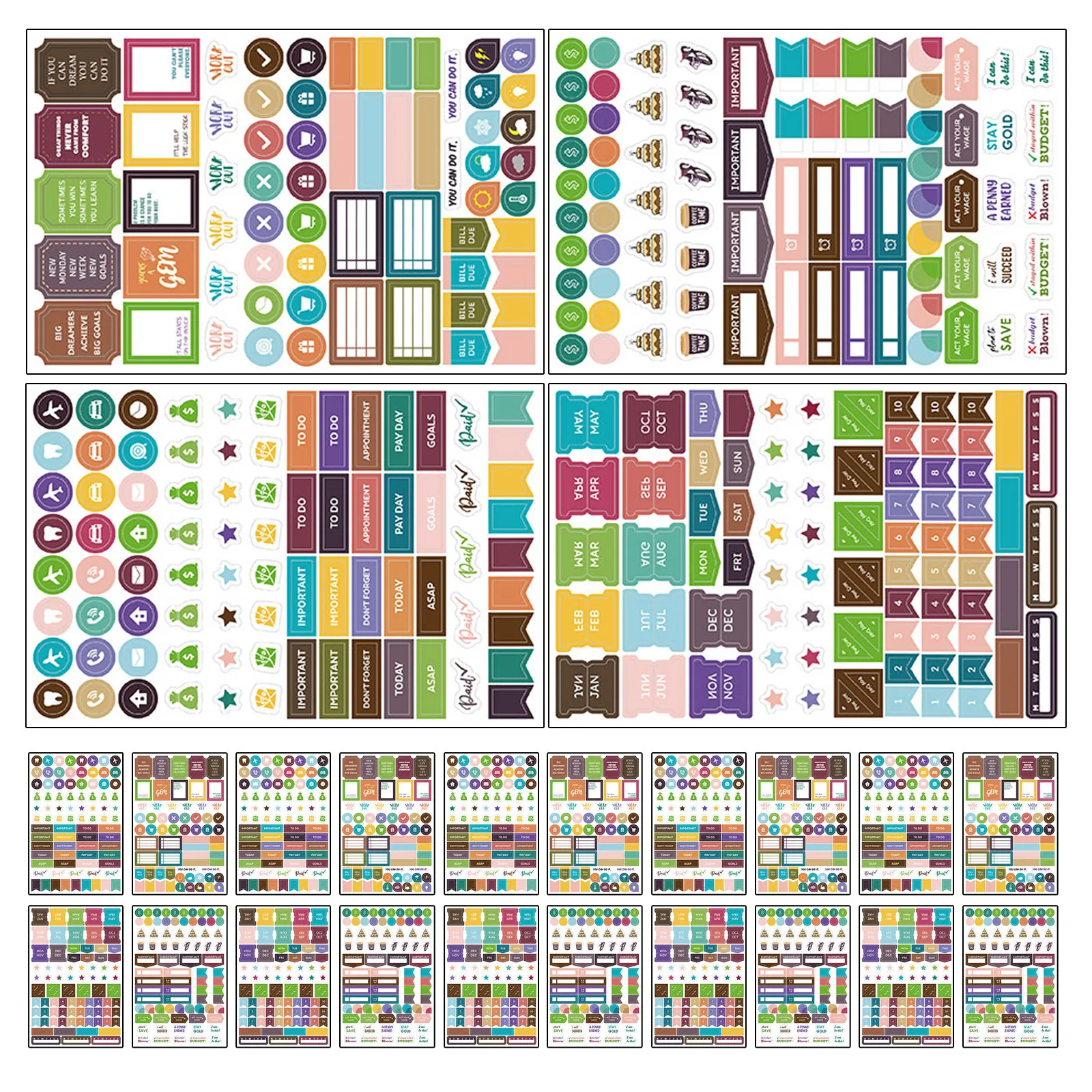 24Sheet Monthly Budget Planner Stickers Writable Expense Tracker Labels for Weekly Daily Finance Journal Savings Goal Planning