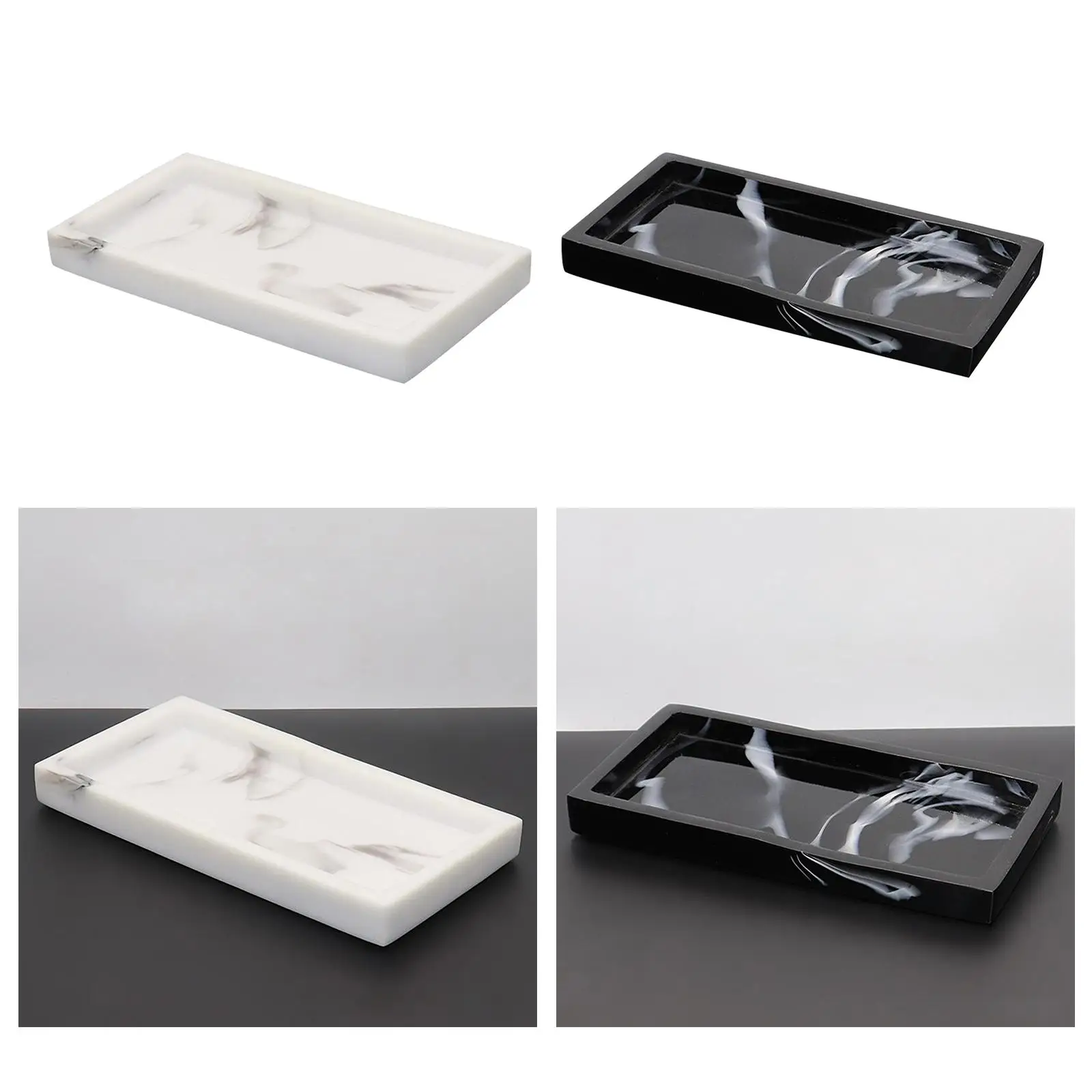 Nordic Imitation Marble Resin Tray Toilet Vanity Tray Bathroom Tank Tray for Soap Towel Decor Kithen Tray Dish