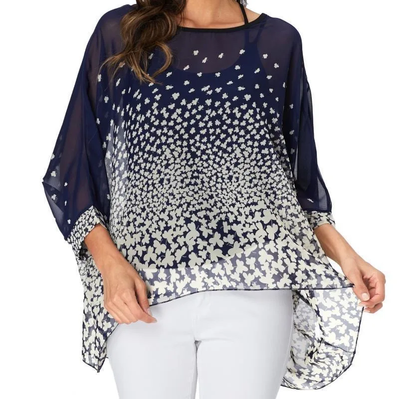 

Fashionable Women's New Style Spliced chiffon Seaside Vacation Sun Protection Clothing Bikini Cover-up