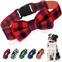 Dog Bow Tie Plaid Dog Collar Cat Bowtie Adjustable Soft Pet Bowknot Necklace for Small Medium Dogs Puppy Cat Best Gift Chihuahua