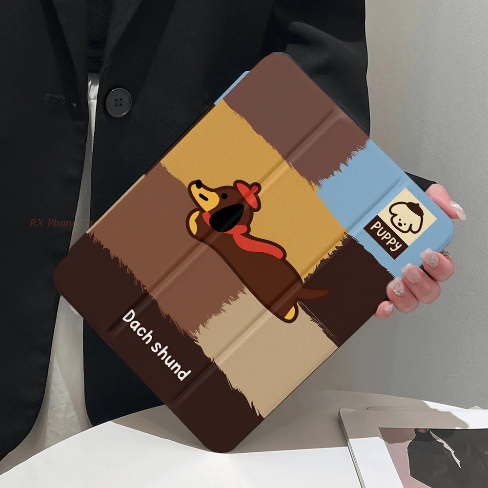 Cartoon Dachshund Table Case For Apple iPad 10.2 Pro 10.5 Air 4 5 1 2 3 10.5 Mini 6 7 11